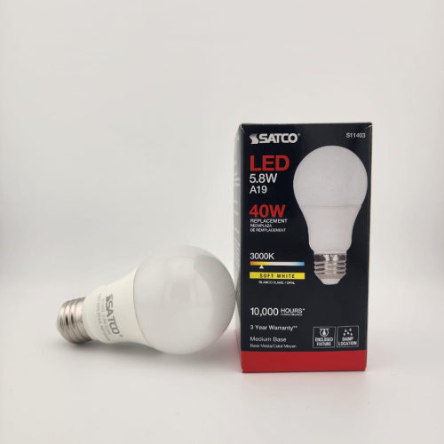 Satco LED 5.8W A19 3k Soft White